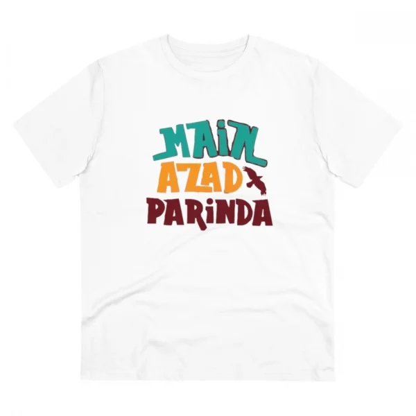 Men's PC Cotton Me Azad Parinda Printed T Shirt (Color: White, Thread Count: 180GSM)