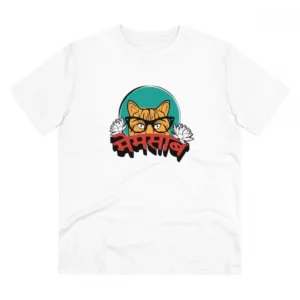 Men's PC Cotton Mamsab Printed T Shirt (Color: White, Thread Count: 180GSM)