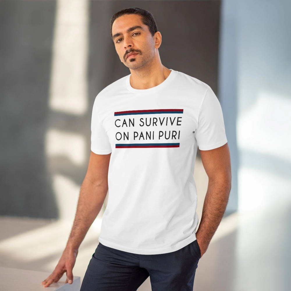 Men's PC Cotton Quotes Printed T Shirt (Color: White, Thread Count: 180GSM) - Image 2