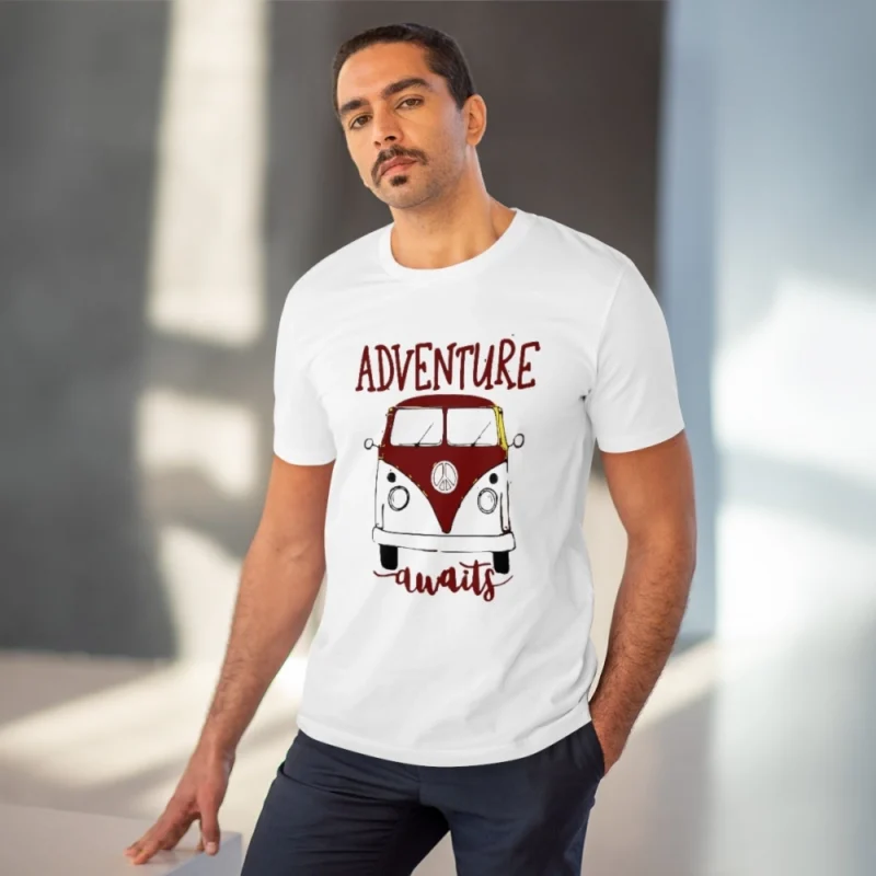 Alternative view of Men's PC Cotton Explore The Unseen Printed T Shirt (Color: White, Thread Count: 180GSM)