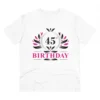 Men's PC Cotton 45th Birthday Printed T Shirt (Color: White, Thread Count: 180GSM)