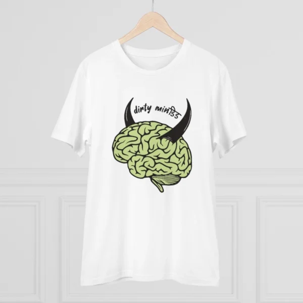 Men's PC Cotton Dirty Minddid Printed T Shirt (Color: White, Thread Count: 180GSM) - Image 3