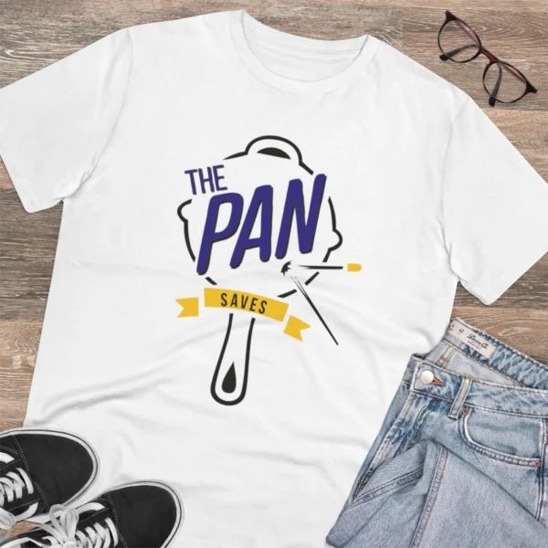 Men's PC Cotton The Pan Pubg Printed T Shirt (Color: White, Thread Count: 180GSM) - Image 4