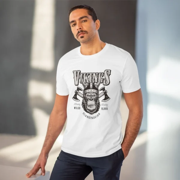 Men's PC Cotton Gorila Desing Printed T Shirt (Color: White, Thread Count: 180GSM) - Image 6