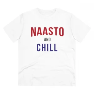 Men's PC Cotton Nasto And Chill Printed T Shirt (Color: White, Thread Count: 180GSM)