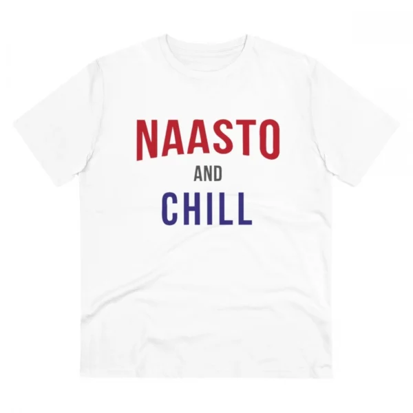 Men's PC Cotton Nasto And Chill Printed T Shirt (Color: White, Thread Count: 180GSM)