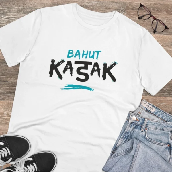 Men's PC Cotton Bahot Kadak Printed T Shirt (Color: White, Thread Count: 180GSM) - Image 4