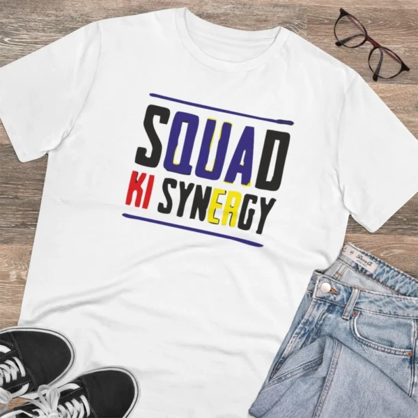 Men's PC Cotton Squed Ki Syneagy Printed T Shirt (Color: White, Thread Count: 180GSM) - Image 4