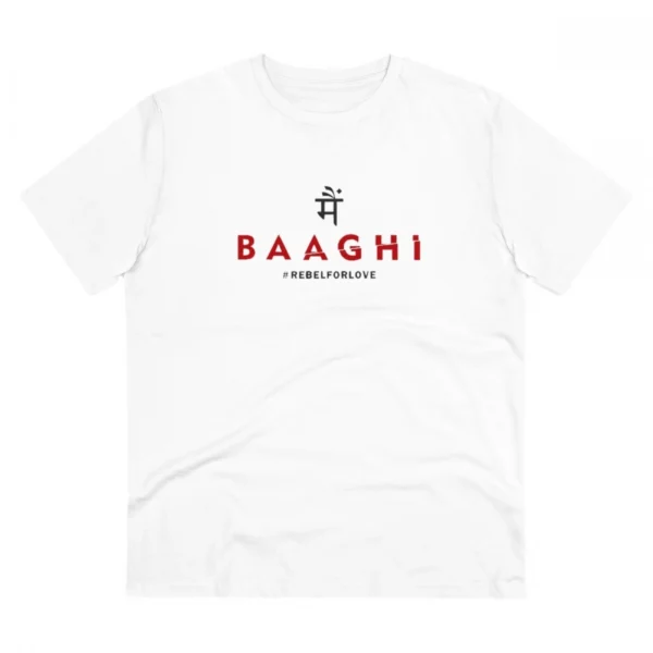 Men's PC Cotton Me Bhaghi Printed T Shirt (Color: White, Thread Count: 180GSM)
