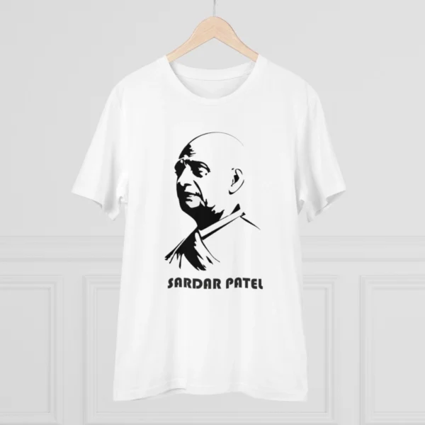 Men's PC Cotton Sardar Patel Printed T Shirt (Color: White, Thread Count: 180GSM) - Image 3