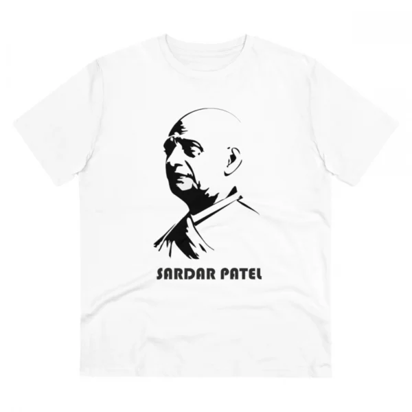 Men's PC Cotton Sardar Patel Printed T Shirt (Color: White, Thread Count: 180GSM)