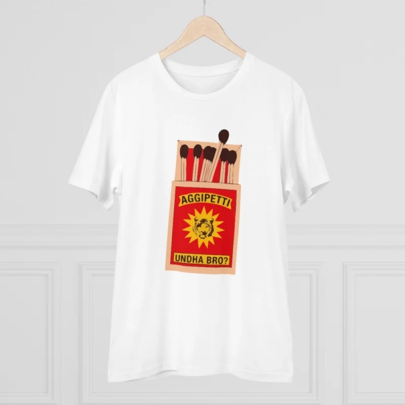 Men's PC Cotton Telugu Desing Printed T Shirt (Color: White, Thread Count: 180GSM) - Image 5