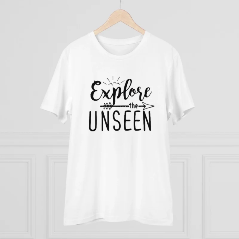 Men's PC Cotton Explore The Unseen Printed T Shirt (Color: White, Thread Count: 180GSM) - Image 5