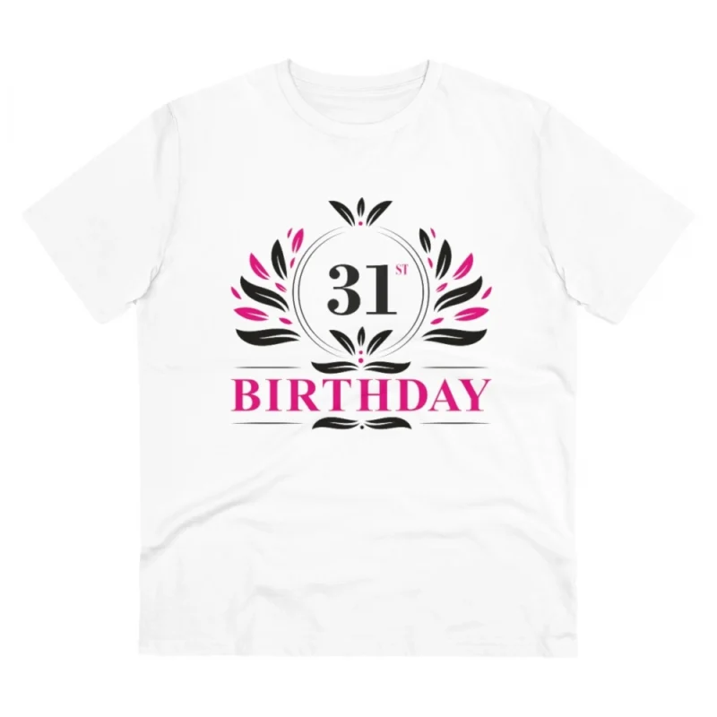 Men's PC Cotton 31st Birthday Printed T Shirt (Color: White, Thread Count: 180GSM)