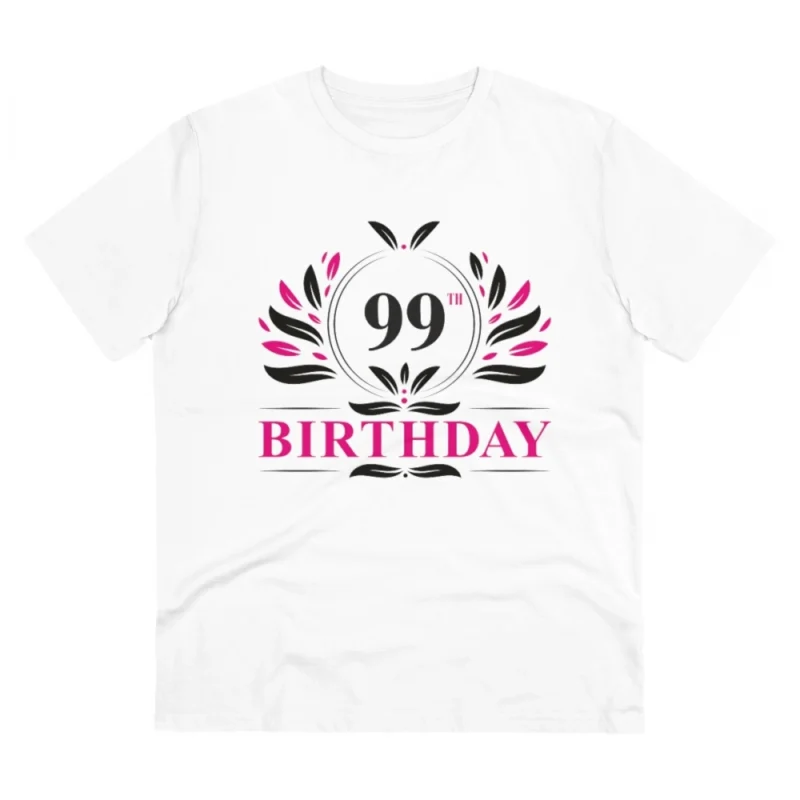 Men's PC Cotton 99th Birthday Printed T Shirt (Color: White, Thread Count: 180GSM)