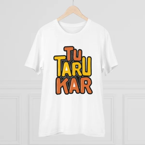 Men's PC Cotton Tu Taru Kar Printed T Shirt (Color: White, Thread Count: 180GSM) - Image 3