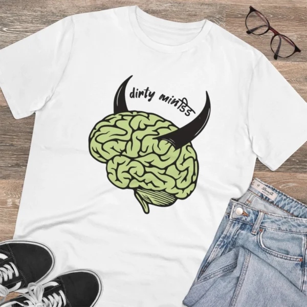 Men's PC Cotton Dirty Minddid Printed T Shirt (Color: White, Thread Count: 180GSM) - Image 4