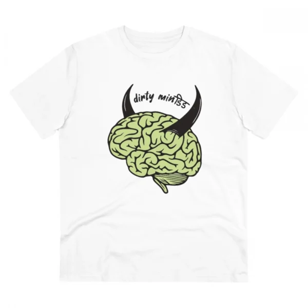 Men's PC Cotton Dirty Minddid Printed T Shirt (Color: White, Thread Count: 180GSM)