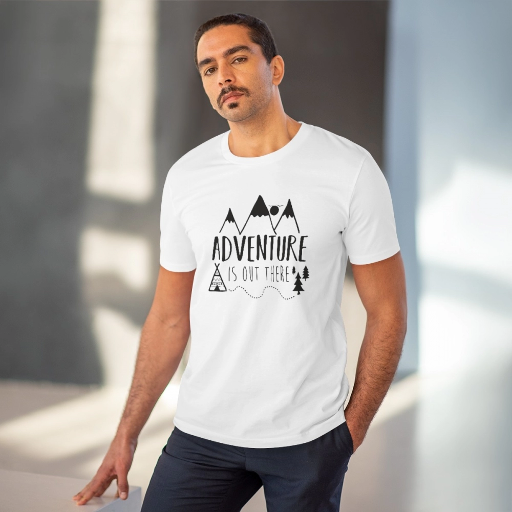 Men's PC Cotton Explore The Unseen Printed T Shirt (Color: White, Thread Count: 180GSM) - Image 2