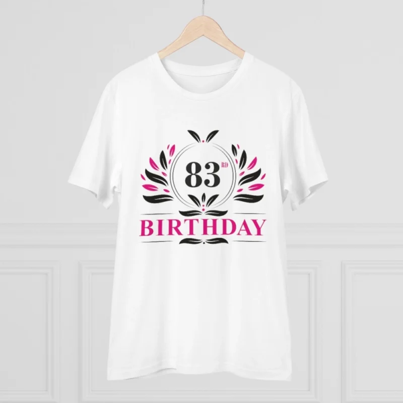 Men's PC Cotton 83rd Birthday Printed T Shirt (Color: White, Thread Count: 180GSM) - Image 5