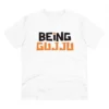 Men's PC Cotton Being Gujju Printed T Shirt (Color: White, Thread Count: 180GSM)