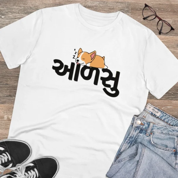 Men's PC Cotton Aadsu Printed T Shirt (Color: White, Thread Count: 180GSM) - Image 4