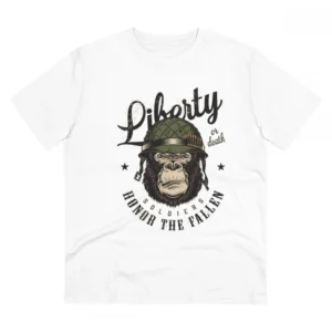 Men's PC Cotton Gorila Desing Printed T Shirt (Color: White, Thread Count: 180GSM)