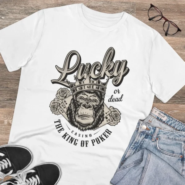 Men's PC Cotton Gorila Desing Printed T Shirt (Color: White, Thread Count: 180GSM) - Image 4