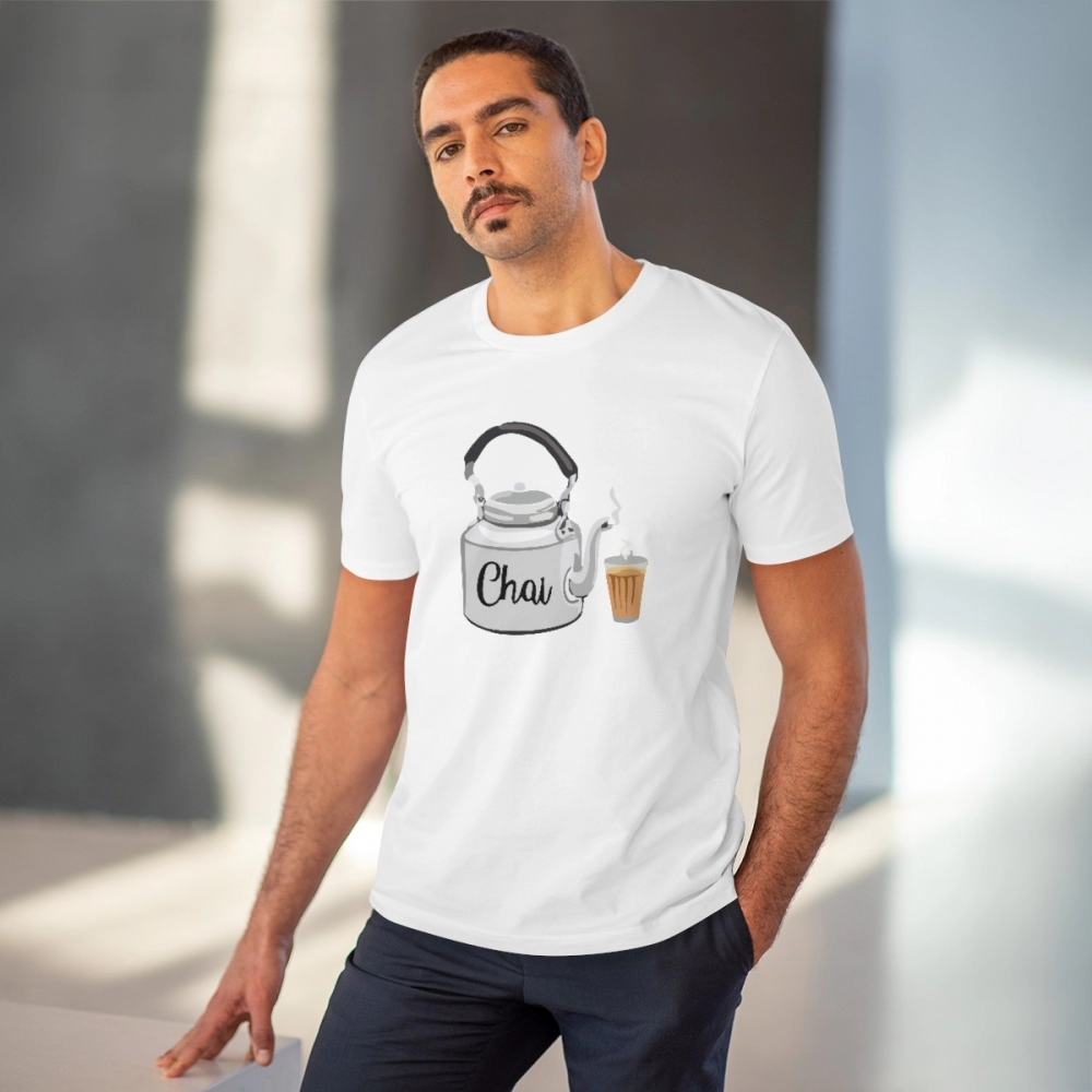 Men's PC Cotton Marathi Desing Printed T Shirt (Color: White, Thread Count: 180GSM) - Image 2