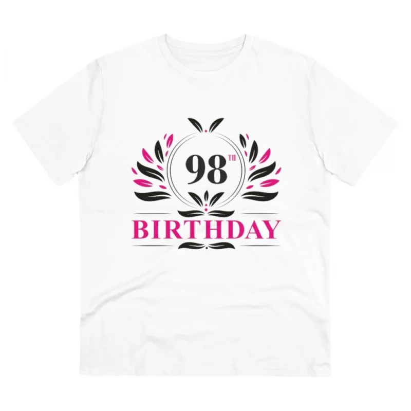 Men's PC Cotton 98th Birthday Printed T Shirt (Color: White, Thread Count: 180GSM)