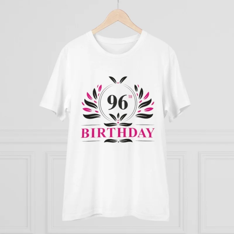 Men's PC Cotton 96th Birthday Printed T Shirt (Color: White, Thread Count: 180GSM) - Image 5