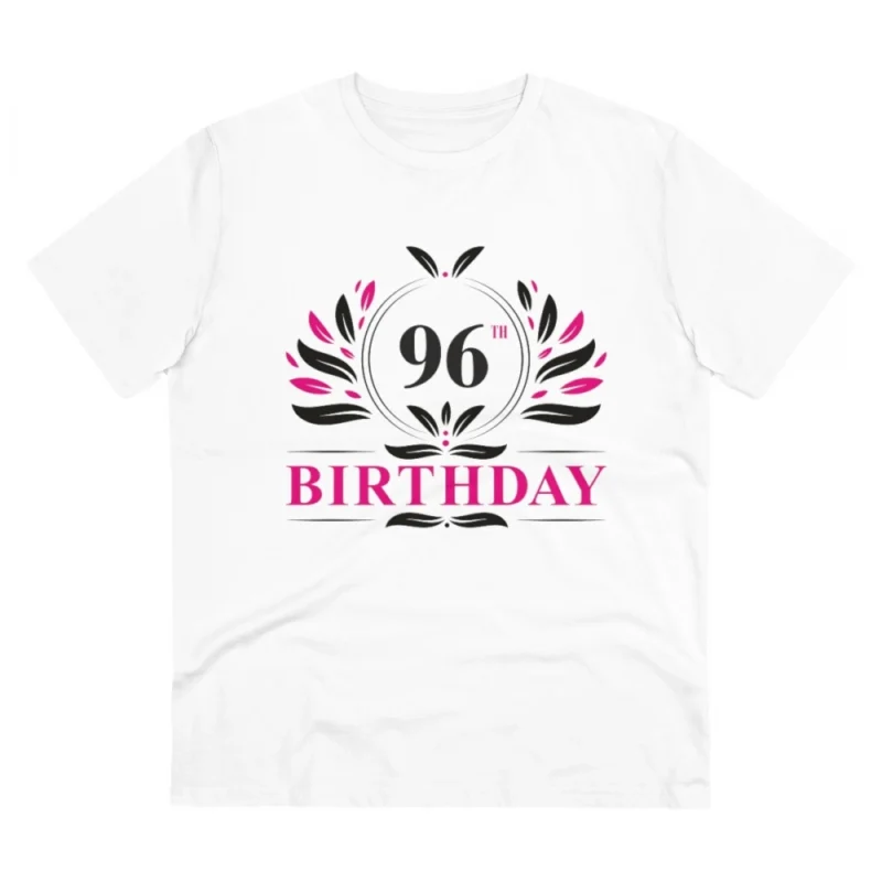 Men's PC Cotton 96th Birthday Printed T Shirt (Color: White, Thread Count: 180GSM)