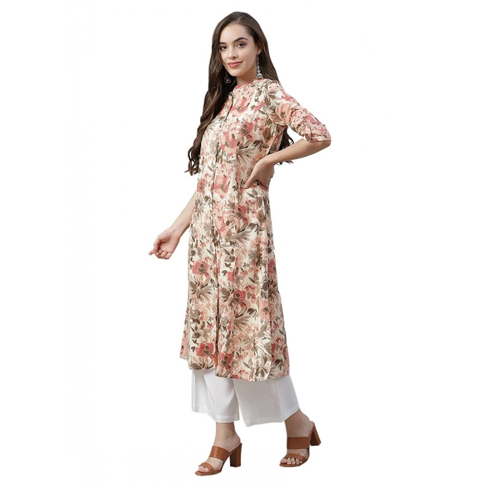 Women's Cotton Printed Floral Print Kurti (Multicolor, Cotton) - Image 5
