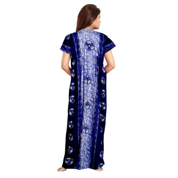Generic Women's Cotton Printed Maxi Nighty (Blue) - Image 2