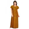 Generic Women's Cotton Printed Maxi Nighty (Mustard)