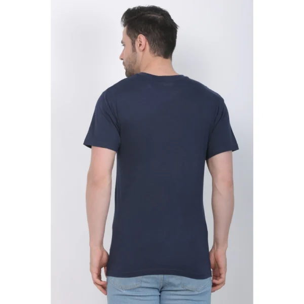 Men's Cotton Jersey Round Neck Printed Tshirt (Navy) - Image 2