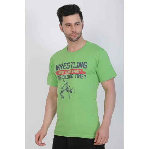 Men's Cotton Jersey Round Neck Printed Tshirt (Pale Green) - Image 8