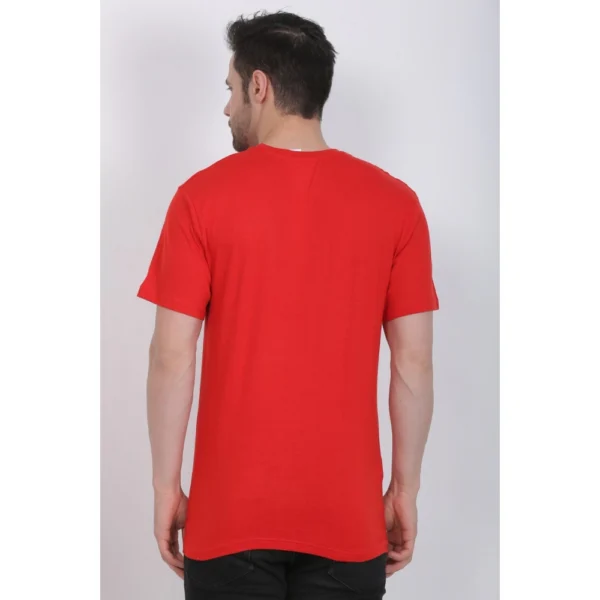 Men's Cotton Jersey Round Neck Plain Tshirt (Red) - Image 3