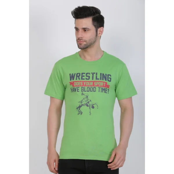 Men's Cotton Jersey Round Neck Printed Tshirt (Pale Green) - Image 6