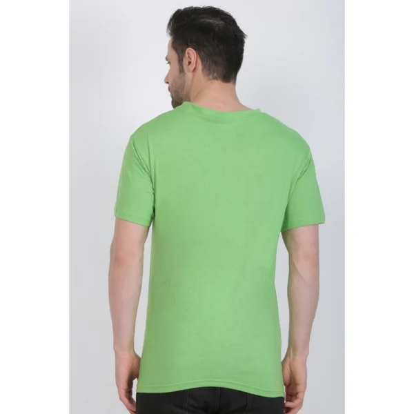 Men's Cotton Jersey Round Neck Printed Tshirt (Pale Green) - Image 2
