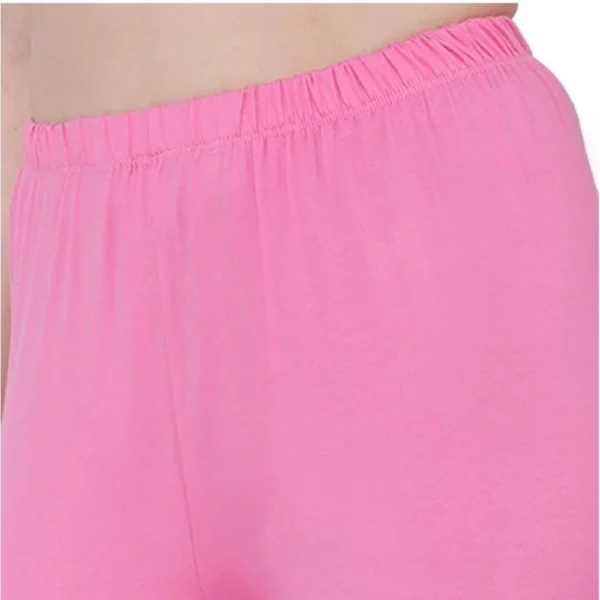 Generic Women's Cotton Stretchable Skin Fit Ankle Length Leggings (Pink) - Image 3