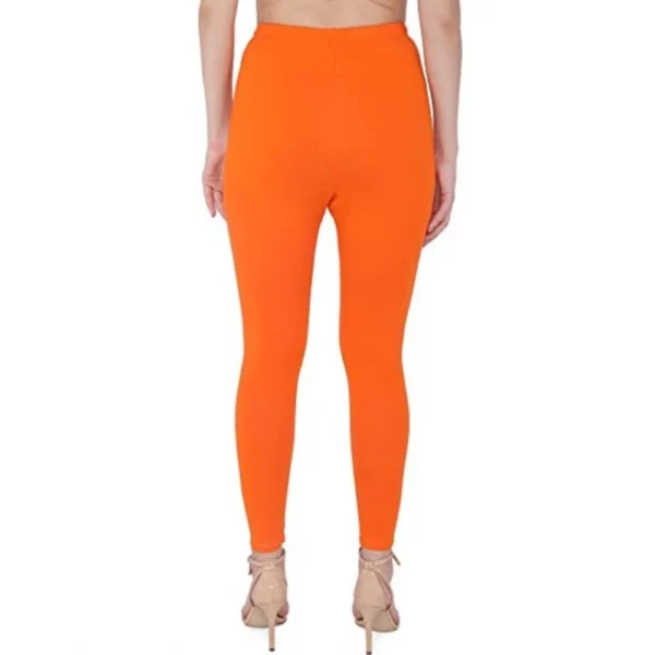 Generic Women's Cotton Stretchable Skin Fit Ankle Length Leggings (Orange) - Image 6