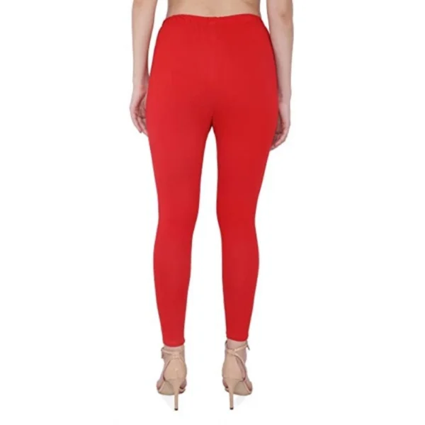Generic Women's Cotton Stretchable Skin Fit Ankle Length Leggings (Red) - Image 6