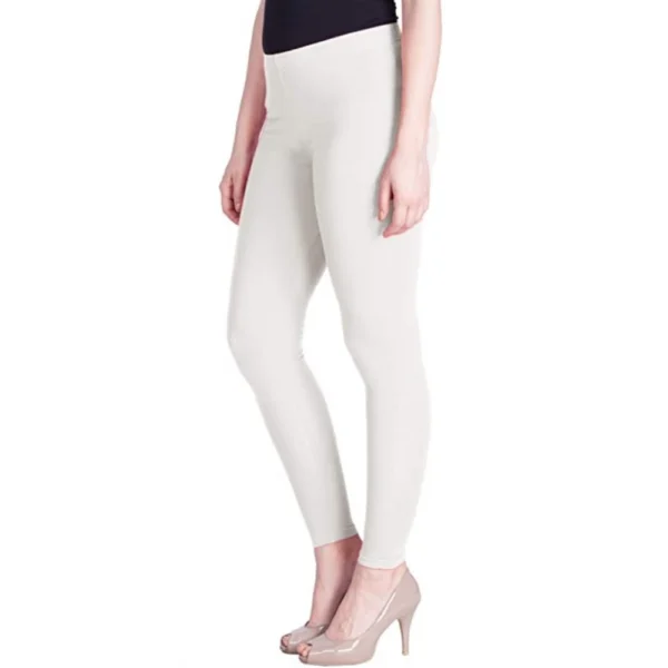 Generic Women's Cotton Stretchable Skin Fit Ankle Length Leggings (White) - Image 3