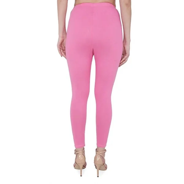 Generic Women's Cotton Stretchable Skin Fit Ankle Length Leggings (Pink) - Image 6