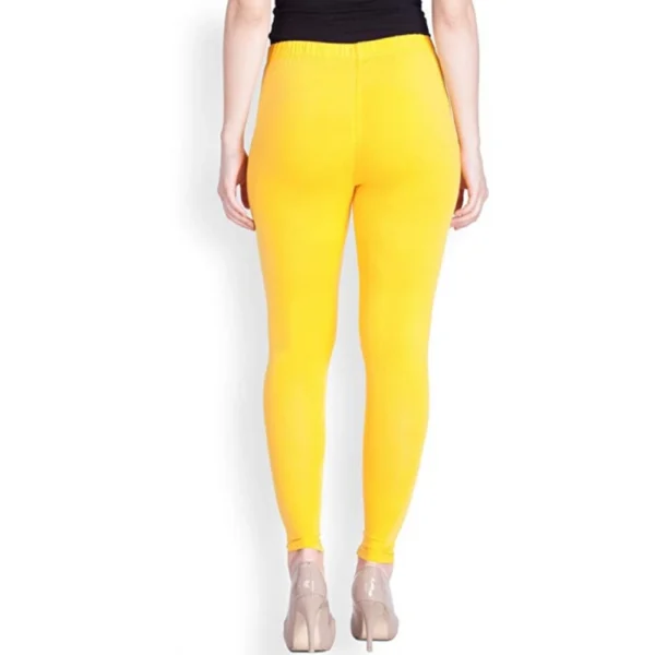 Generic Women's Cotton Stretchable Skin Fit Ankle Length Leggings (Yellow) - Image 5