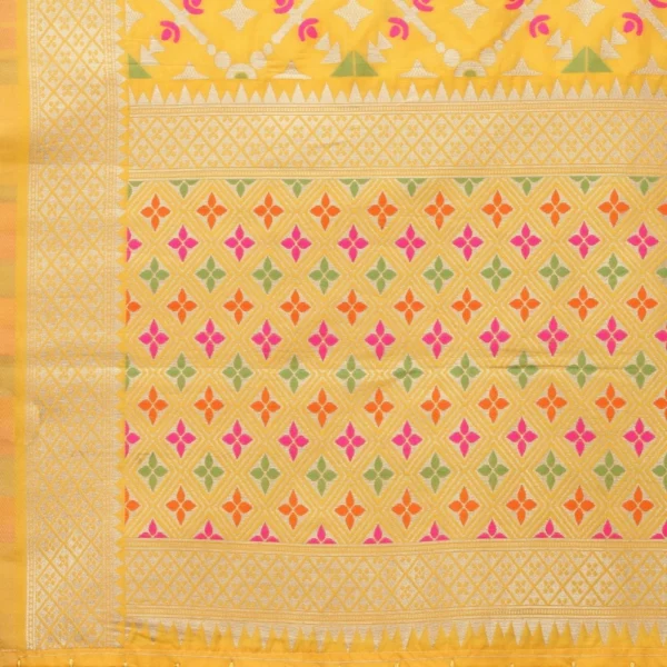 Generic Women's Silk Pure Zari weaving Duppatta (Mustard Yellow, Length: 2-2.3 Mtrs) - Image 2