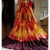 Generic Women's Satin Patta Printed Saree With Unstitched Blouse (Purple)