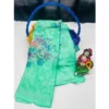 Generic Women's Viscose Rayon Printed Saree With Unstitched Blouse (Teal)