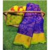 Generic Women's Viscose Rayon Printed Saree With Unstitched Blouse (Royal Blue)